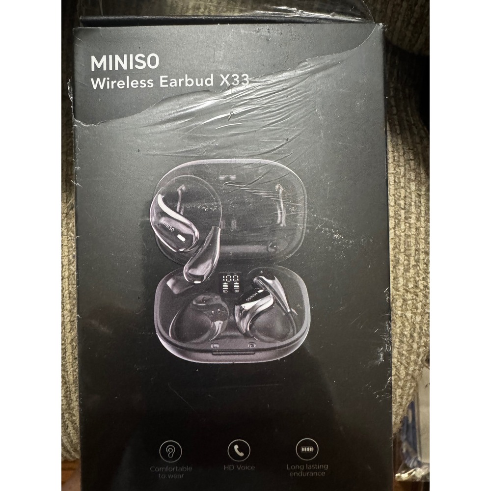 MINISO Wireless Earbud X33 Golden Bluetooth‎ V5.4 Headphones with Charging Case